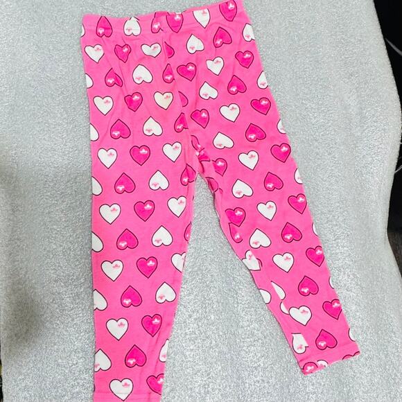 Toddler Girl Pink Tiara Heart Valentine's Day Pants Leggings 4T - Picture 1 of 6
